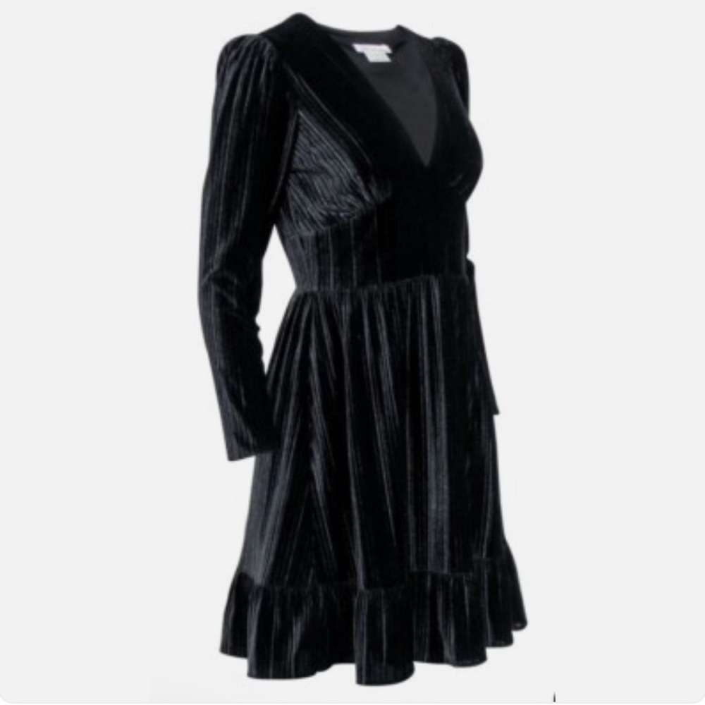 Shoshanna - Laine Pleated V-neck Velvet Dress NWOT